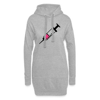 Spritze - Hoodie-Kleid - Grau meliert - Vorne
