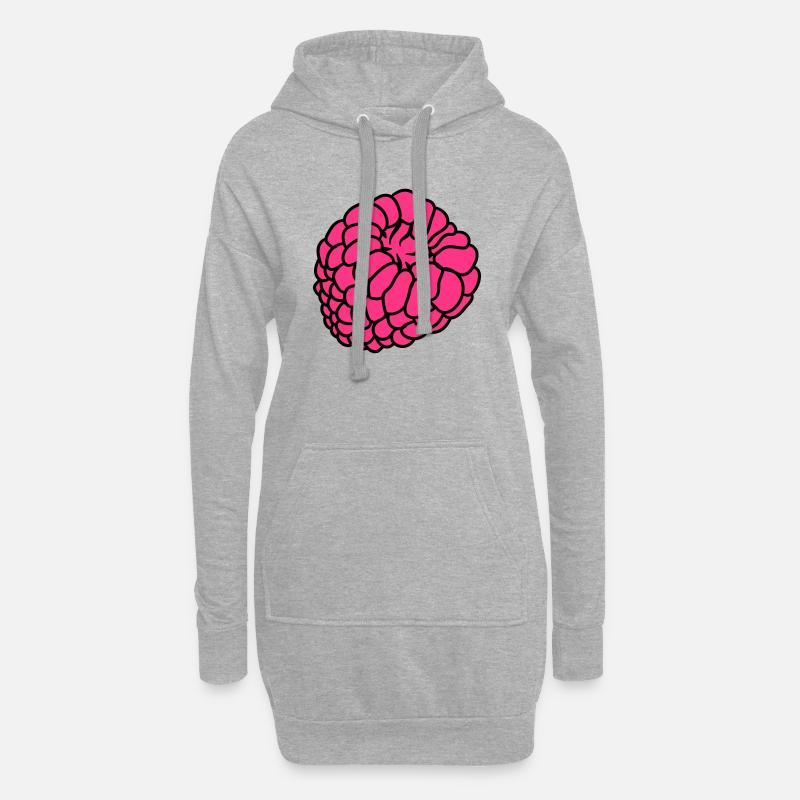 himbeere beeren - Hoodie-Kleid - Grau meliert