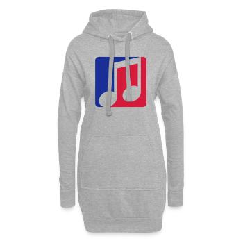 rot blau button musiknote cool kontur zeichen part - Hoodie-Kleid - Grau meliert - Vorne