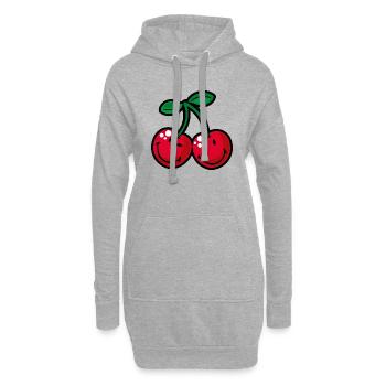 Smiley Cherries - Hoodie-Kleid - Grau meliert - Vorne