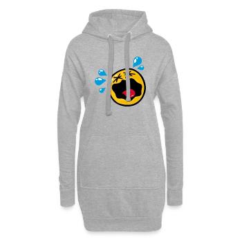 Smiley Sadness Hysteria - Hoodie-Kleid - Grau meliert - Vorne