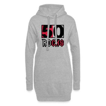Birthday 50 Rocks Geburtstag Fun - Hoodie-Kleid - Grau meliert - Vorne