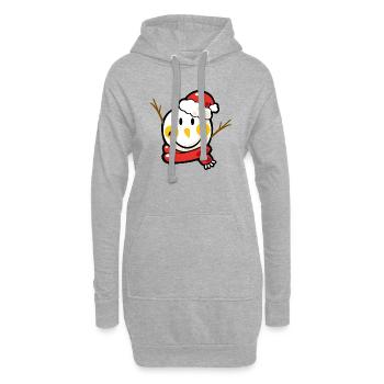 Smiley Christmas Snowman - Sweat-shirt à capuche long Femme - gris chiné - Devant