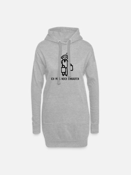 Muss noch einkaufen - Hoodie-Kleid - Grau meliert