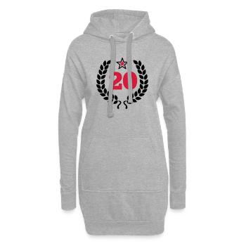 20 - Zwanzig - Birthday - runder Geburtstag - Sweat-shirt à capuche long Femme - gris chiné - Devant