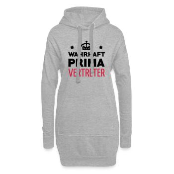 commercial / vente / vendeur / vendeuse - Sweat-shirt à capuche long Femme - gris chiné - Devant