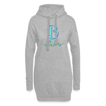 blume blau b - Hoodie-Kleid - Grau meliert - Vorne
