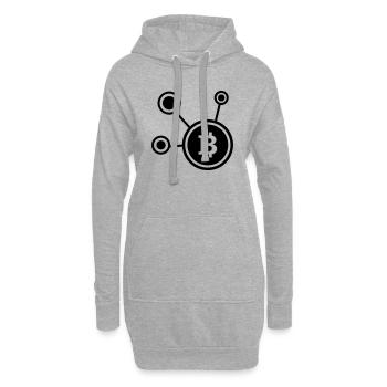 Bitcoin, Symbol, Sign, Ticker, BTC, Blockchain - Hoodie-Kleid - Grau meliert - Vorne