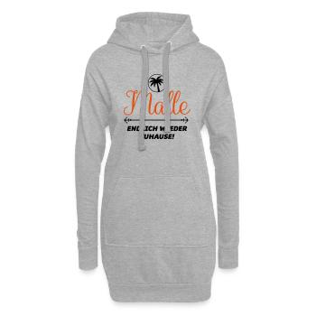 malle endlich zuhause - Hoodie-Kleid - Grau meliert - Vorne