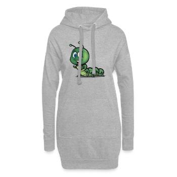 raupe süss kind - Hoodie-Kleid - Grau meliert - Vorne