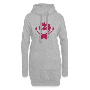 personnage rigolo sourire - Sweat-shirt à capuche long Femme - gris chiné - Devant