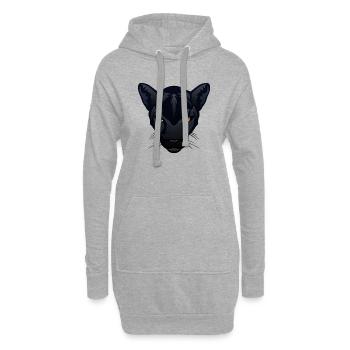 jaguar panthere animal sauvage - Sweat-shirt à capuche long Femme - gris chiné - Devant