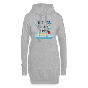 Red Hot Chilling Pepper - Hoodie-Kleid - Grau meliert - Vorne