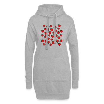 Erdbeeren, Erdbeeren. - Hoodie-Kleid - Grau meliert - Vorne