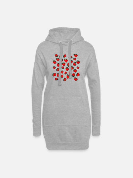 Erdbeeren, Erdbeeren. - Hoodie-Kleid - Grau meliert