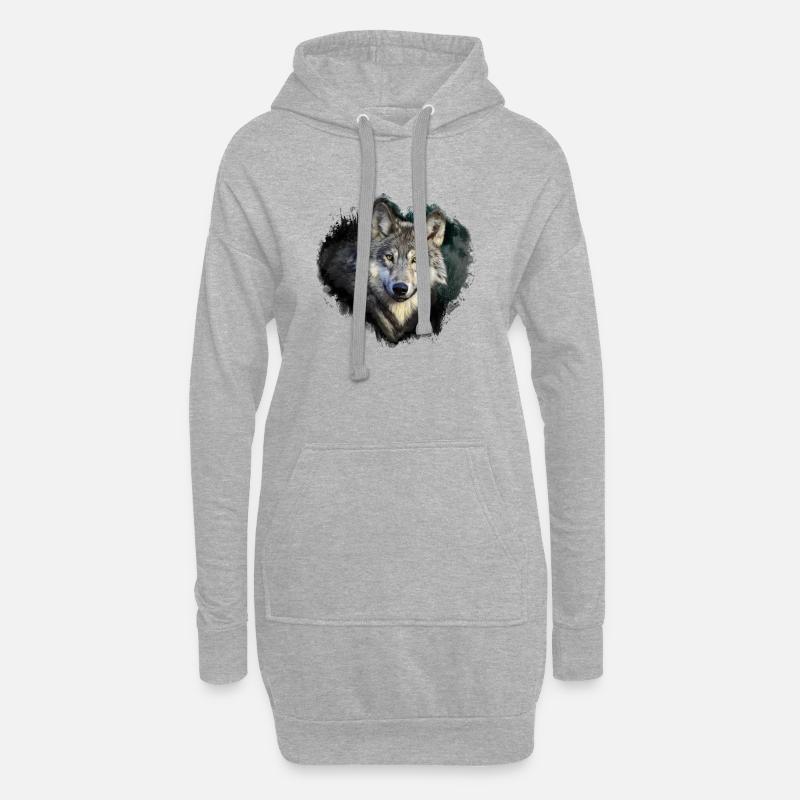 Wolf Liebe - Hoodie-Kleid - Grau meliert