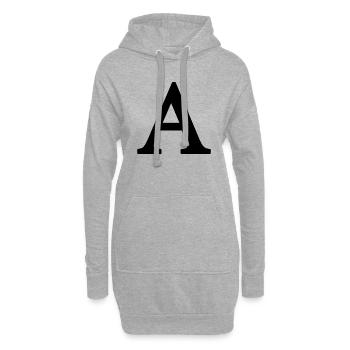 Buchstabe A - Übergröße - Hoodie-Kleid - Grau meliert - Vorne