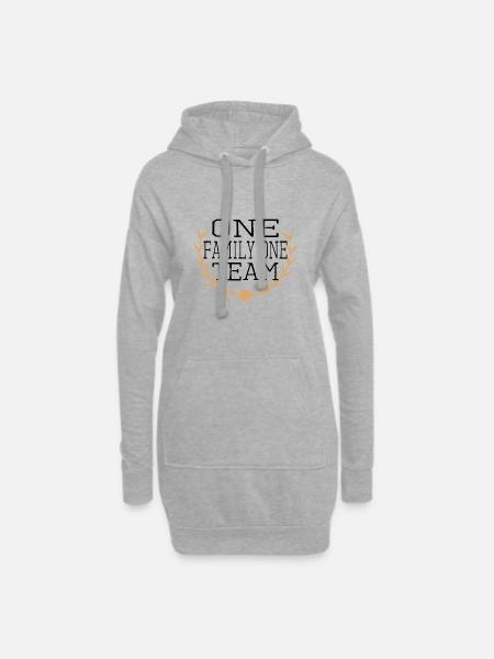 descendant vacances famille amusement enfants tante - Sweat-shirt à capuche long Femme - gris chiné