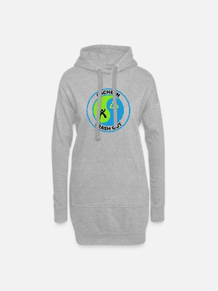 Cache in Trash out - Hoodie-Kleid - Grau meliert