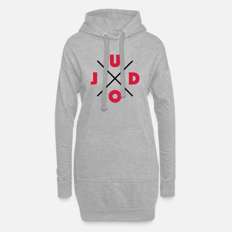 Judo - Hoodie-Kleid - Grau meliert