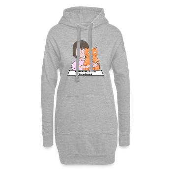 Amoureux des chats - Sweat-shirt à capuche long Femme - gris chiné - Devant