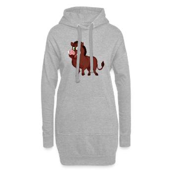 freundliches Wildschwein - Hoodie-Kleid - Grau meliert - Vorne