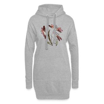 Fleurs - Sweat-shirt à capuche long Femme - gris chiné - Devant