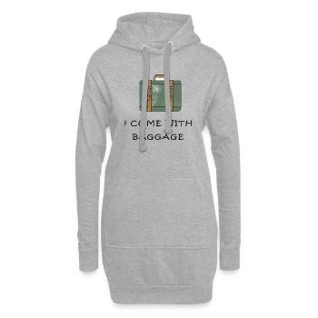 Message inspirant sur les bagages de notre passé. - Sweat-shirt à capuche long Femme - gris chiné - Devant
