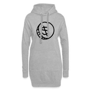 De l’argent - Sweat-shirt à capuche long Femme - gris chiné - Devant