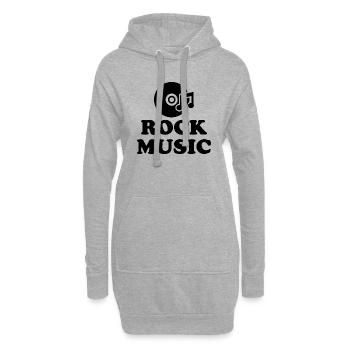 Rock Music Rock and Roll Guitar - Sweat-shirt à capuche long Femme - gris chiné - Devant