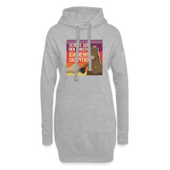 Scheiss Auf Den Prinzen Ich Nehm Das Pferd - Hoodie-Kleid - Grau meliert - Vorne