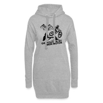 MTB Shirt Gravitation ist mein Motor Downhill Bike - Hoodie-Kleid - Grau meliert - Vorne