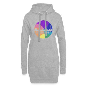düsseldorf,skyline,kreis,bunt,regenbogen - Hoodie-Kleid - Grau meliert - Vorne