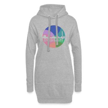 düsseldorf,skyline,kreis,bunt,regenbogen,retro - Hoodie-Kleid - Grau meliert - Vorne