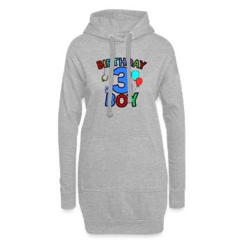 Birthday Boy 3 - Hoodie-Kleid - Grau meliert - Vorne