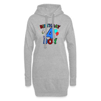Birthday Boy 4 - Hoodie-Kleid - Grau meliert - Vorne