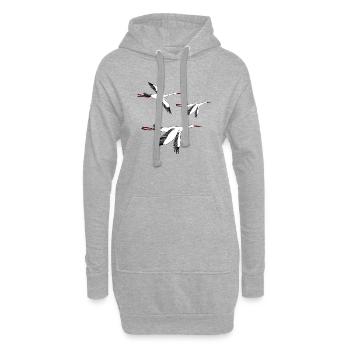 Störche - Hoodie-Kleid - Grau meliert - Vorne