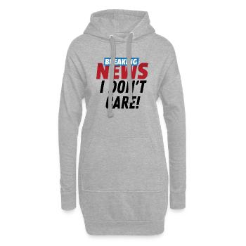 Breaking News I Don't Care - Hoodie Dress - heather grey - Front