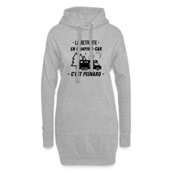La retraite en camping car c'est peinard - Sweat-shirt à capuche long Femme - gris chiné - Devant