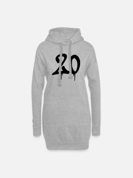20 graffiti - Hoodie-Kleid - Grau meliert