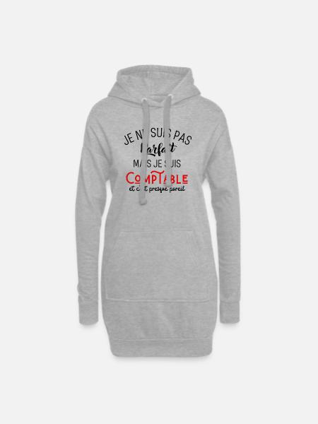 Pas parfait mais comptable - Sweat-shirt à capuche long Femme - gris chiné