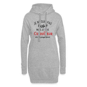 Pas parfait mais conducteur - Sweat-shirt à capuche long Femme - gris chiné - Devant