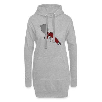 Lackierer | Lackierpistole - Hoodie-Kleid - Grau meliert - Vorne