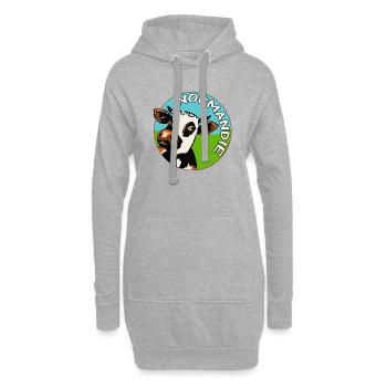 Vache Normande - Sweat-shirt à capuche long Femme - gris chiné - Devant