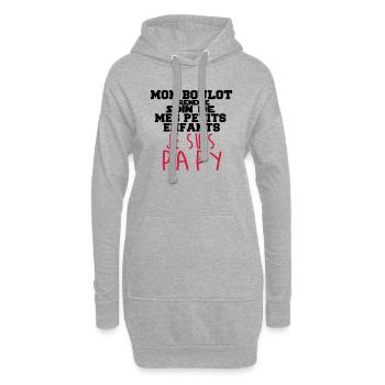 je suis papy - Sweat-shirt à capuche long Femme - gris chiné - Devant