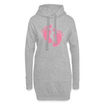 Pieds de bébé Babyfüße - Sweat-shirt à capuche long Femme - gris chiné - Devant