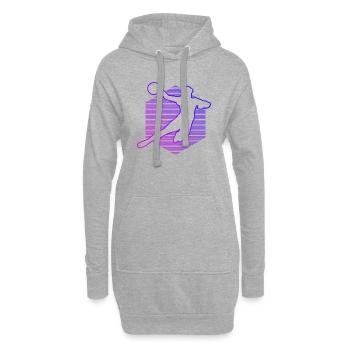 Handball Kinder Mädchen Handballer Damen Frauen - Hoodie-Kleid - Grau meliert - Vorne
