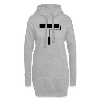 ROULEAU DE PEINTURE - Sweat-shirt à capuche long Femme - gris chiné - Devant
