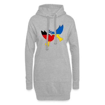 Ukraine Deutschland Friedenstaube Unterstützung - Hoodie-Kleid - Grau meliert - Vorne