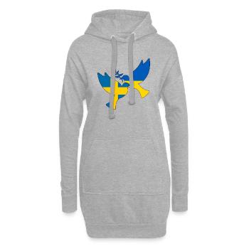 ukraine schweden friedenstaube - unterstützung - Hoodie-Kleid - Grau meliert - Vorne